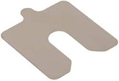 Made in USA - 20 Piece, 3 Inch Long x 3 Inch Wide x 0.01 Inch Thick, Slotted Shim Stock - Stainless Steel, 3/4 Inch Wide Slot - Americas Industrial Supply