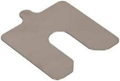 Made in USA - 10 Piece, 3 Inch Long x 3 Inch Wide x 0.02 Inch Thick, Slotted Shim Stock - Stainless Steel, 3/4 Inch Wide Slot - Americas Industrial Supply