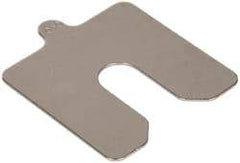 Made in USA - 5 Piece, 3 Inch Long x 3 Inch Wide x 0.05 Inch Thick, Slotted Shim Stock - Stainless Steel, 3/4 Inch Wide Slot - Americas Industrial Supply