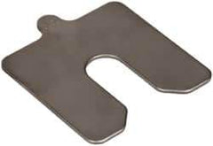 Made in USA - 5 Piece, 3 Inch Long x 3 Inch Wide x 0.1 Inch Thick, Slotted Shim Stock - Stainless Steel, 3/4 Inch Wide Slot - Americas Industrial Supply