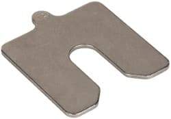 Made in USA - 5 Piece, 3 Inch Long x 3 Inch Wide x 0.125 Inch Thick, Slotted Shim Stock - Stainless Steel, 3/4 Inch Wide Slot - Americas Industrial Supply