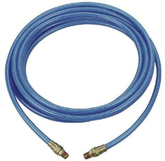 Coilhose Pneumatics - 5/16" ID 50' Long Multipurpose Air Hose - MNPT x MNPT Ends, 200 Working psi, -40 to 165°F, 1/4" Fitting, Transparent Blue - Americas Industrial Supply