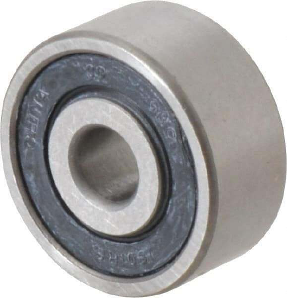 Value Collection - 3/16" Bore Diam, 11/16" OD, Double Seal Semi Ground Extra Light Radial Ball Bearing - 5/16" Wide, 1 Row, Round Bore, 201 Lb Static Capacity, 500 Lb Dynamic Capacity - Americas Industrial Supply