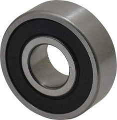 Value Collection - 7/16" Bore Diam, 1-1/8" OD, Double Seal Semi Ground Extra Light Radial Ball Bearing - 3/8" Wide, 1 Row, Round Bore, 538 Lb Static Capacity, 1,151 Lb Dynamic Capacity - Americas Industrial Supply