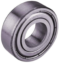 Value Collection - 7/16" Bore Diam, 1-3/8" OD, Double Shield Semi Ground Extra Light Radial Ball Bearing - 7/16" Wide, 1 Row, Round Bore, 746 Lb Static Capacity, 1,526 Lb Dynamic Capacity - Americas Industrial Supply