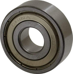 Value Collection - 1/2" Bore Diam, 1-3/8" OD, Double Shield Semi Ground Extra Light Radial Ball Bearing - 7/16" Wide, 1 Row, Round Bore, 746 Lb Static Capacity, 1,526 Lb Dynamic Capacity - Americas Industrial Supply