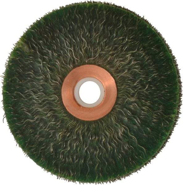 Anderson - 3" OD, 1/2" Arbor Hole, Crimped Steel Wheel Brush - 1/4" Face Width, 1" Trim Length, 0.0118" Filament Diam, 20,000 RPM - Americas Industrial Supply