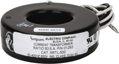 Simpson Electric - 2 VA Burden, 50 Amp AC Input, 5 Amp AC Output, 50 to 400 Hz, Panel Meter Donut Current Transformer - Screw Terminal, For Use with AC Ammeter - Americas Industrial Supply