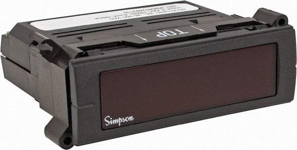 Simpson Electric - 3-1/2 Digits, Digital LCD, AC Ammeter, Panel Meter - 4-440 Hz, 250 VAC, Red - Americas Industrial Supply