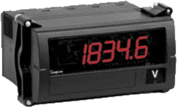 Simpson Electric - 4-1/2 Digits, Digital LED, DC Voltmeter, Panel Meter - 50/60 Hz, 9.9 Megohms, 120 VAC, 20 VDC, Red - Americas Industrial Supply
