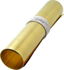 Made in USA - 10 Ft. Long x 12 Inch Wide x 0.003 Inch Thick, Roll Shim Stock - Brass - Americas Industrial Supply