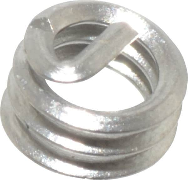 Heli-Coil - #2-56 UNC, 0.086" OAL, Free Running Helical Insert - 3 Free Coils, Tanged, 304 Stainless Steel, Bright Finish, 1D Insert Length - Americas Industrial Supply