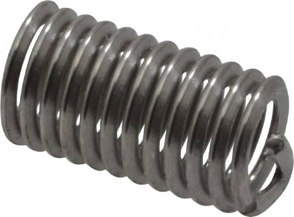 Heli-Coil - #2-56 UNC, 0.258" OAL, Free Running Helical Insert - 11-7/8 Free Coils, Tanged, 304 Stainless Steel, Bright Finish, 3D Insert Length - Americas Industrial Supply