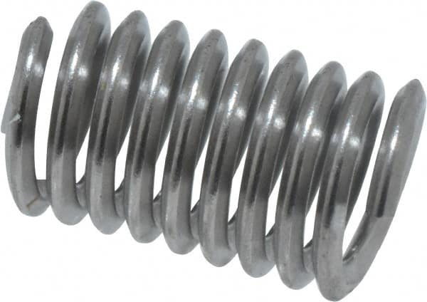 Heli-Coil - #4-40 UNC, 0.28" OAL, Free Running Helical Insert - 8-7/8 Free Coils, Tanged, 304 Stainless Steel, Bright Finish, 2-1/2D Insert Length - Americas Industrial Supply