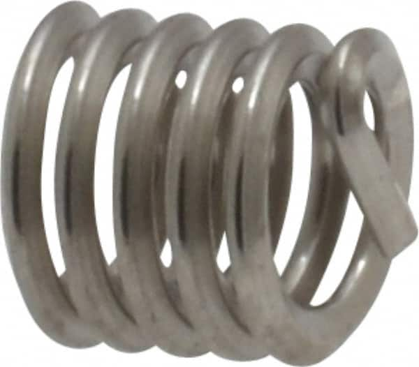 Heli-Coil - #10-24 UNC, 0.285" OAL, Free Running Helical Insert - 5 Free Coils, Tanged, 304 Stainless Steel, Bright Finish, 1-1/2D Insert Length - Exact Industrial Supply