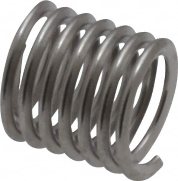 Heli-Coil - #10-32 UNF, 0.285" OAL, Free Running Helical Insert - 6-7/8 Free Coils, Tanged, 304 Stainless Steel, Bright Finish, 1-1/2D Insert Length - Americas Industrial Supply