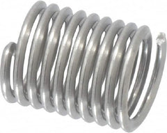 Heli-Coil - #10-32 UNF, 0.38" OAL, Free Running Helical Insert - 9-1/2 Free Coils, Tanged, 304 Stainless Steel, Bright Finish, 2D Insert Length - Exact Industrial Supply