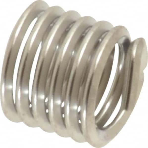 Heli-Coil - #12-24 UNC, 0.324" OAL, Free Running Helical Insert - 6 Free Coils, Tanged, 304 Stainless Steel, Bright Finish, 1-1/2D Insert Length - Americas Industrial Supply