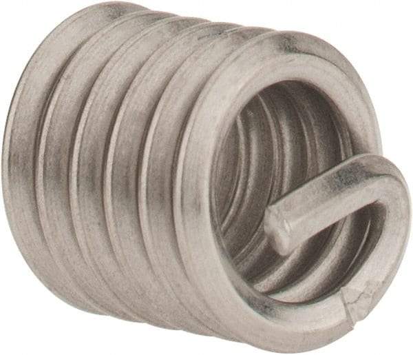 Heli-Coil - 1/4-20 UNC, 3/8" OAL, Free Running Helical Insert - 5-3/4 Free Coils, Tanged, 304 Stainless Steel, Bright Finish, 1-1/2D Insert Length - Americas Industrial Supply