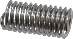 Heli-Coil - 1/4-20 UNC, 3/4" OAL, Free Running Helical Insert - 12-3/4 Free Coils, Tanged, 304 Stainless Steel, Bright Finish, 3D Insert Length - Americas Industrial Supply