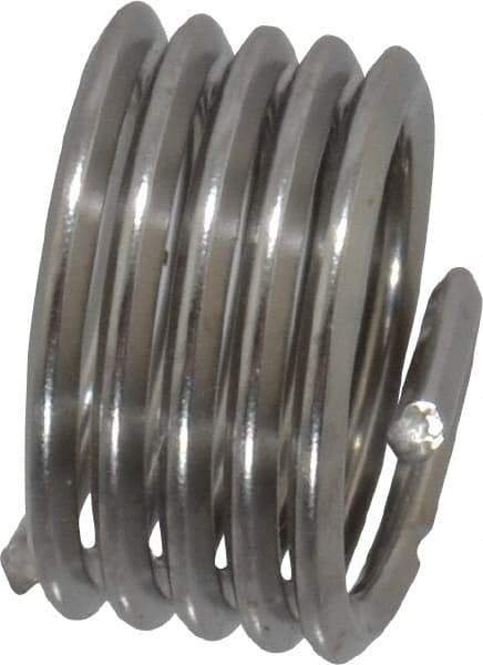 Heli-Coil - 1/4-28 UNF, 1/4" OAL, Free Running Helical Insert - 5 Free Coils, Tanged, 304 Stainless Steel, Bright Finish, 1D Insert Length - Americas Industrial Supply