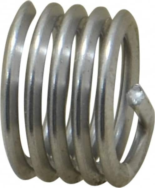 Heli-Coil - 7/16-14 UNC, 0.438" OAL, Free Running Helical Insert - 4-1/2 Free Coils, Tanged, 304 Stainless Steel, Bright Finish, 1D Insert Length - Americas Industrial Supply