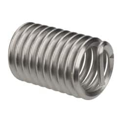 Heli-Coil - 7/16-14 UNC, 7/8" OAL, Free Running Helical Insert - 10-1/4 Free Coils, Tanged, 304 Stainless Steel, Bright Finish, 2D Insert Length - Americas Industrial Supply