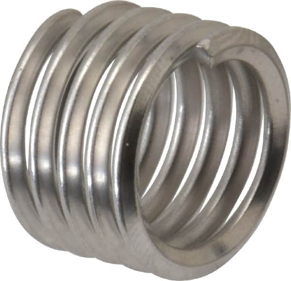 Heli-Coil - 1/2-13 UNC, 1/2" OAL, Free Running Helical Insert - 4-7/8 Free Coils, Tanged, 304 Stainless Steel, Bright Finish, 1D Insert Length - Americas Industrial Supply