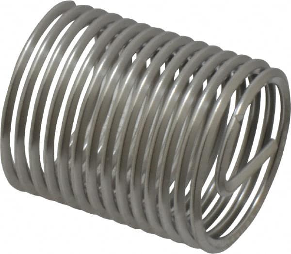 Heli-Coil - 5/8-18 UNF, 0.938" OAL, Free Running Helical Insert - 14-1/8 Free Coils, Tanged, 304 Stainless Steel, Bright Finish, 1-1/2D Insert Length - Americas Industrial Supply