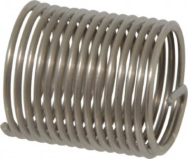 Heli-Coil - 3/4-16 UNF, 1-1/8" OAL, Free Running Helical Insert - 15-1/8 Free Coils, Tanged, 304 Stainless Steel, Bright Finish, 1-1/2D Insert Length - Americas Industrial Supply