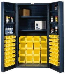 Durham - 8 Shelf 64 Bin Storage Cabinet - Steel, 36" Wide x 24" Deep x 72" High, Gray - Americas Industrial Supply