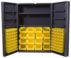 Durham - 8 Shelf 84 Bin Storage Cabinet - Steel, 48" Wide x 24" Deep x 72" High, Gray - Americas Industrial Supply