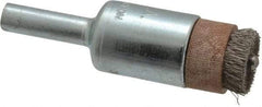 Anderson - 1/2" Brush Diam, Crimped, End Brush - 1/4" Diam Shank, 1/8" Pilot Diam, 20,000 Max RPM - Americas Industrial Supply