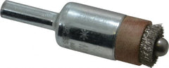 Anderson - 1/2" Brush Diam, Crimped, End Brush - 1/4" Diam Shank, 1/4" Pilot Diam, 20,000 Max RPM - Americas Industrial Supply