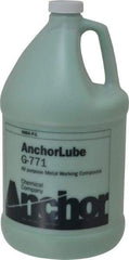 Made in USA - Anchorlube G-771, 1 Gal Bottle Cutting Fluid - Water Soluble, For Broaching, Counterboring, Drawing, Drilling, Engraving, Fly-Cutting, Hole Extruding, Milling, Piercing, Punching, Sawing, Seat Forming, Spot Facing, Tapping - Americas Industrial Supply