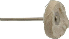 Made in USA - 1" Diam x 1/4" Thick, Mounted Polishing Wheel - Fine Grade, 3/32" Shank Diam - Americas Industrial Supply