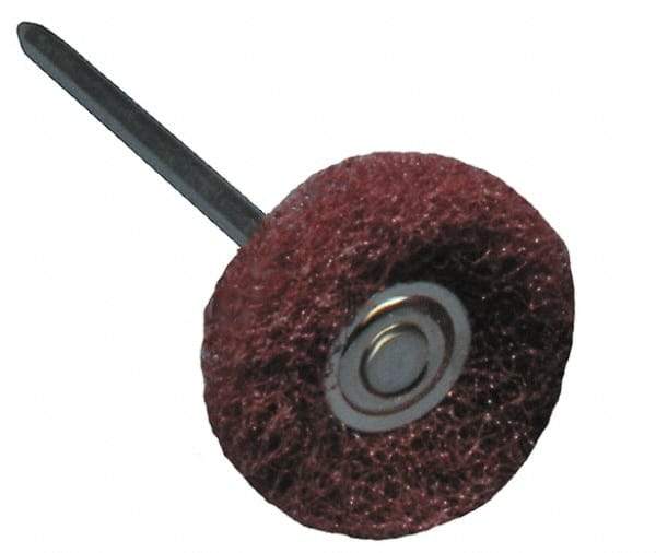 Superior Abrasives - 1-1/2" Medium Grade Deburring Disc - 1/8" Shank Diam, Shank Connection - Americas Industrial Supply