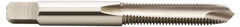 Hertel - #10-32 UNF, 2 Flute, Bright Finish, High Speed Steel Spiral Point Tap - Plug Chamfer, Right Hand Thread, 2-3/8" OAL, 7/8" Thread Length, 0.194" Shank Diam - Exact Industrial Supply