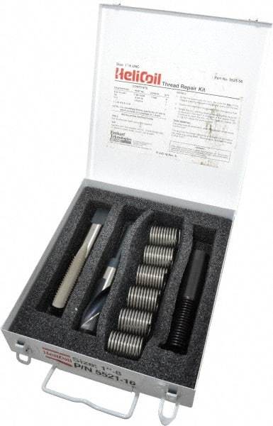 Heli-Coil - 6 Inserts, 1-8 UNC, Thread Repair Kit - 1.5" Insert Length - Exact Industrial Supply