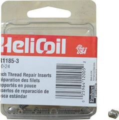 Heli-Coil - #10-24 UNC, 0.285" OAL, Free Running Helical Insert - 5 Free Coils, Tanged, Stainless Steel, Bright Finish, 1-1/2D Insert Length - Americas Industrial Supply