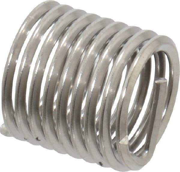 Heli-Coil - 5/16-24 UNF, 0.469" OAL, Free Running Helical Insert - 8-7/8 Free Coils, Tanged, Stainless Steel, Bright Finish, 1-1/2D Insert Length - Exact Industrial Supply