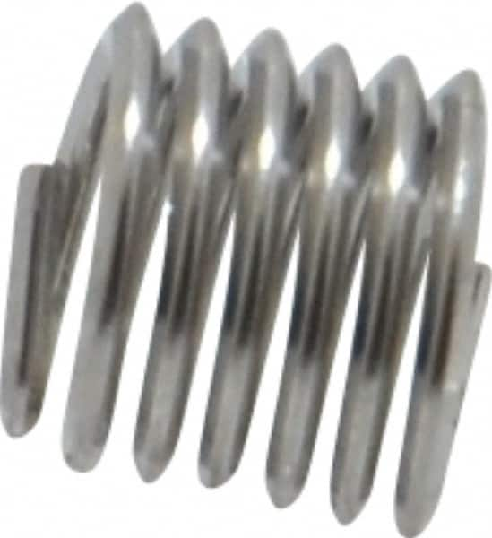 Heli-Coil - M4x0.70 Metric Coarse, 6mm OAL, Free Running Helical Insert - 6-1/8 Free Coils, Tanged, Stainless Steel, Bright Finish, 1-1/2D Insert Length - Exact Industrial Supply