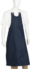 PRO-SAFE - 28 x 42" General Purpose Bib Apron - Denim, Denim Blue, 3 Pockets - Americas Industrial Supply