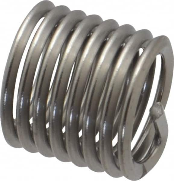 Heli-Coil - M10x1.50 Metric Coarse, 15mm OAL, Free Running Helical Insert - 8 Free Coils, Tanged, Stainless Steel, Bright Finish, 1-1/2D Insert Length - Americas Industrial Supply