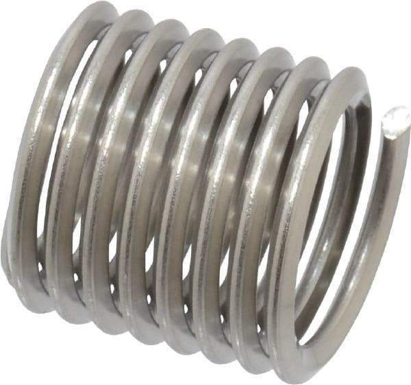 Heli-Coil - M12x1.75 Metric Coarse, 18mm OAL, Free Running Helical Insert - 8-1/4 Free Coils, Tanged, Stainless Steel, Bright Finish, 1-1/2D Insert Length - Americas Industrial Supply