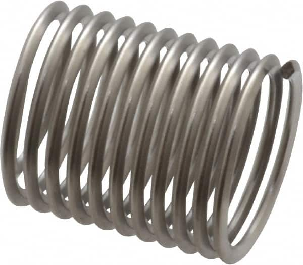 Heli-Coil - M14x1.50 Metric Fine, 21mm OAL, Free Running Helical Insert - 11-3/8 Free Coils, Tanged, Stainless Steel, Bright Finish, 1-1/2D Insert Length - Americas Industrial Supply