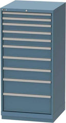 LISTA - 10 Drawer, Tool Crib Storage Cabinet - Steel, 28-1/4" Wide x 28-1/2" Deep x 59-1/2" High, Blue - Americas Industrial Supply