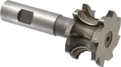 Whitney Tool Co. - 3/8" Radius, 3/4" Circle Diam, 1-7/8" Cutter Diam, 1-1/4" Cutting Width, Shank Connection, Concave Radius Cutter - 3/4" Shank Diam, 4" OAL, High Speed Steel, Uncoated, Profile Ground, 8 Teeth, Weldon Flat - Americas Industrial Supply