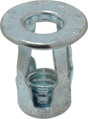 RivetKing - 1/4-20 UNC Thread, Clear Zinc Plated, Steel, Screwdriver Installed Rivet Nut - 1/64 to 0.075" Grip, 5/8" Flange Diam, 0.718" Long - Americas Industrial Supply