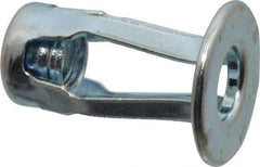 RivetKing - 1/4-20 UNC Thread, Clear Zinc Plated, Steel, Screwdriver Installed Rivet Nut - 1/4 to 0.35" Grip, 5/8" Flange Diam, 29/32" Long - Americas Industrial Supply